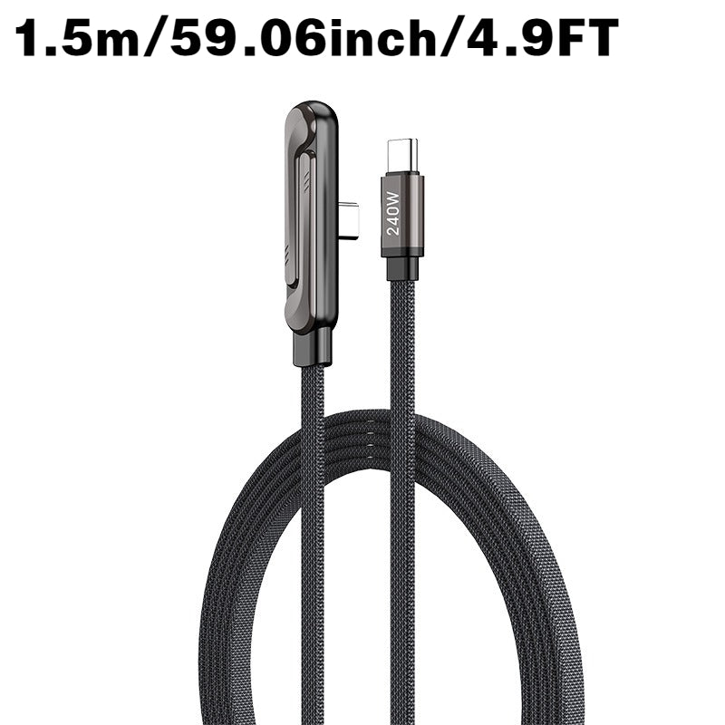 Invisible Charging Cable with Bracket, Type-C to Type-C, 240W PD Fast Charging Cable, 360-Degree Rotatable Adjustable Metal Bracket, Fully Compatible with Mobile Phone Charging Cables