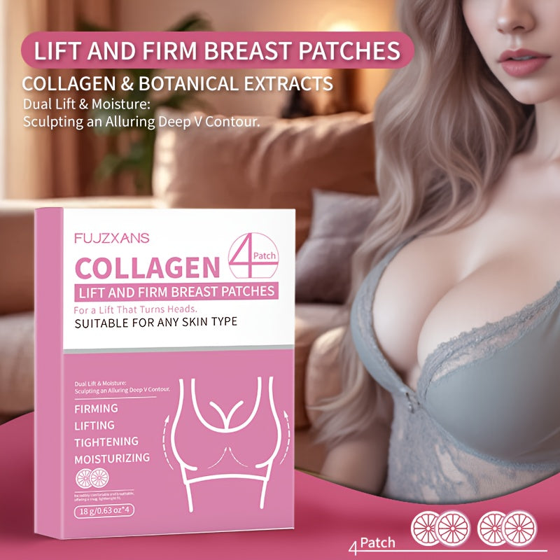 Collagen Instant Lifting & Firming Breast Patches, Designed to Lift, Firm, and Moisturize for Softer, Plumper, and More Hydrated Breast Skin. Suitable for All Skin Types