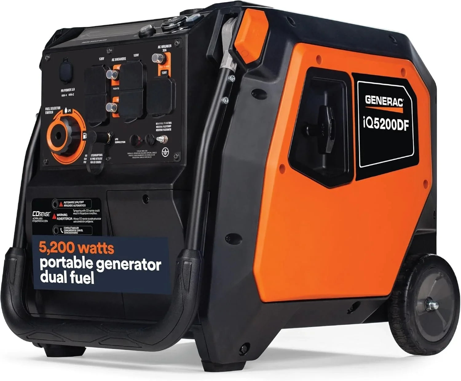 Generac iQ5200 5200W Dual Fuel Portable Inverter Generators.