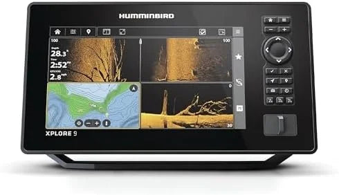 Humminbird XPLORE 9 GPS Fish Finder with Transducer, MEGA Side Imaging+ &amp; HD Touchscreen Displays.