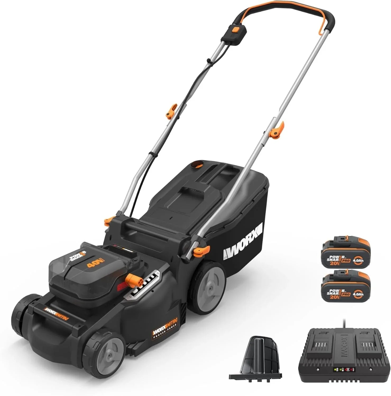 WORX Nitro 40V 16″ Cordless Lawn Mowers w/Brushless Motor 2.0 &amp; Intellicut.