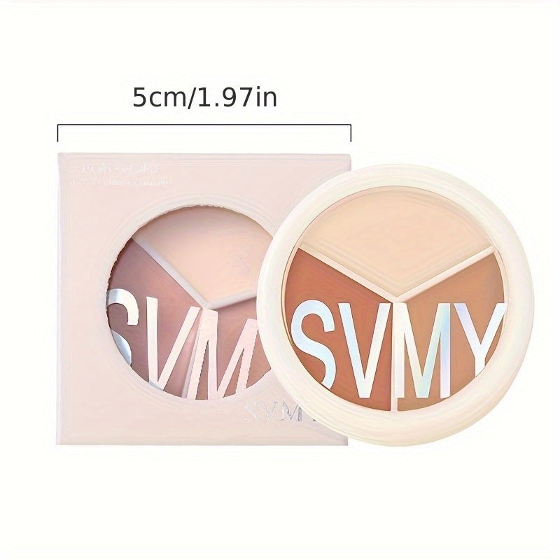 Concealer And Brush 2pcs Set, 3-Color Concealer Palette - Waterproof, Long-Lasting Coverage For, Redness, And Dark Circles - Beauty Makeup Tool