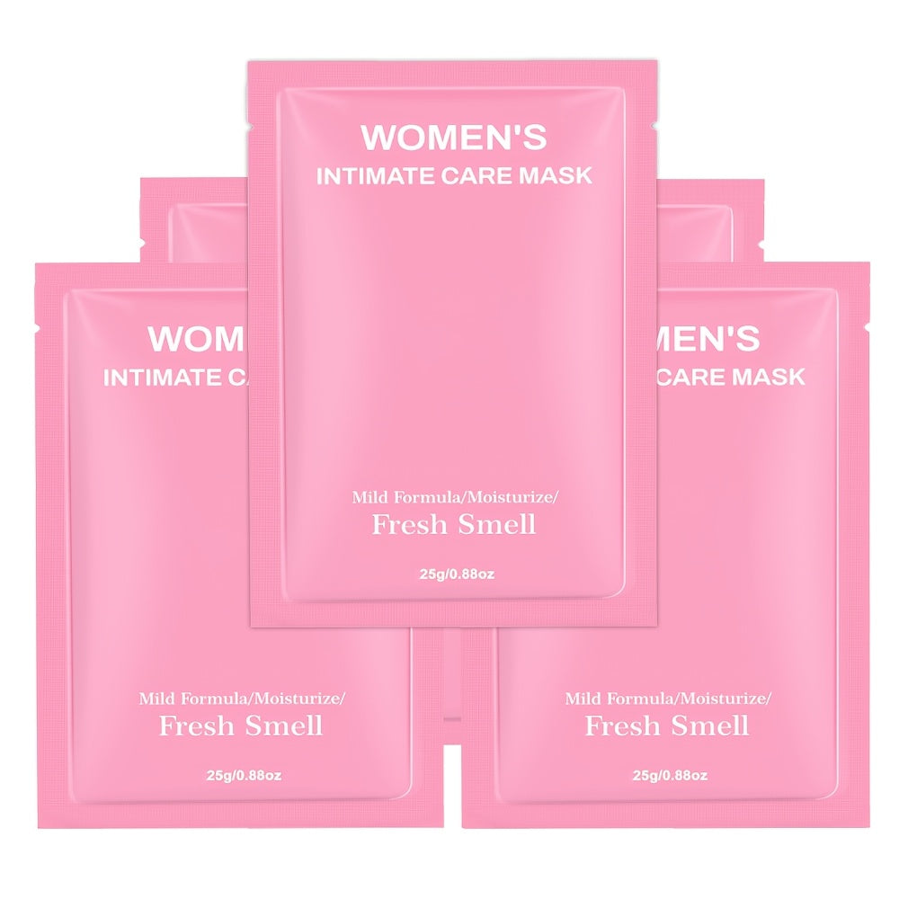 5pcs Women's Intimate Care Mask, Contains Various Plant Extracts, T-zone Mask, Moisturizing, Even Light Beige, Fresh Smell, Suitable for All Skin Types.