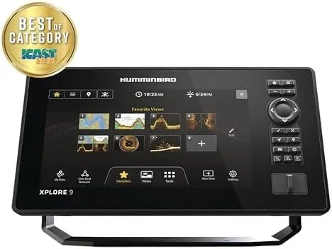 Humminbird XPLORE 9 GPS Fish Finder with Transducer, MEGA Side Imaging+ &amp; HD Touchscreen Displays.