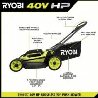 RYOBI 40V HP Brushless 20 in. Cordless Battery Walks Behind Push Mowers with 6.0
