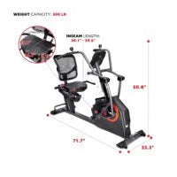 Sunny Health &amp; Fitness Smart Recumbent Cross Trainer Elliptical Exercise Bikes.
