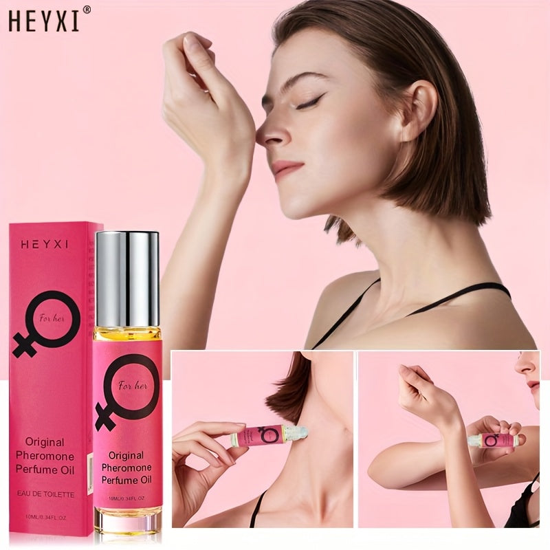 2pcs HEYXI Women's Pheromone Perfume Roll-On - Long-Lasting Suitable for Dating, Alcohol-Free Fruity Floral Perfume Oil with Pheromone, Discreet Roll-On Applicator for Daily Use, Parties & Romantic Gifts
