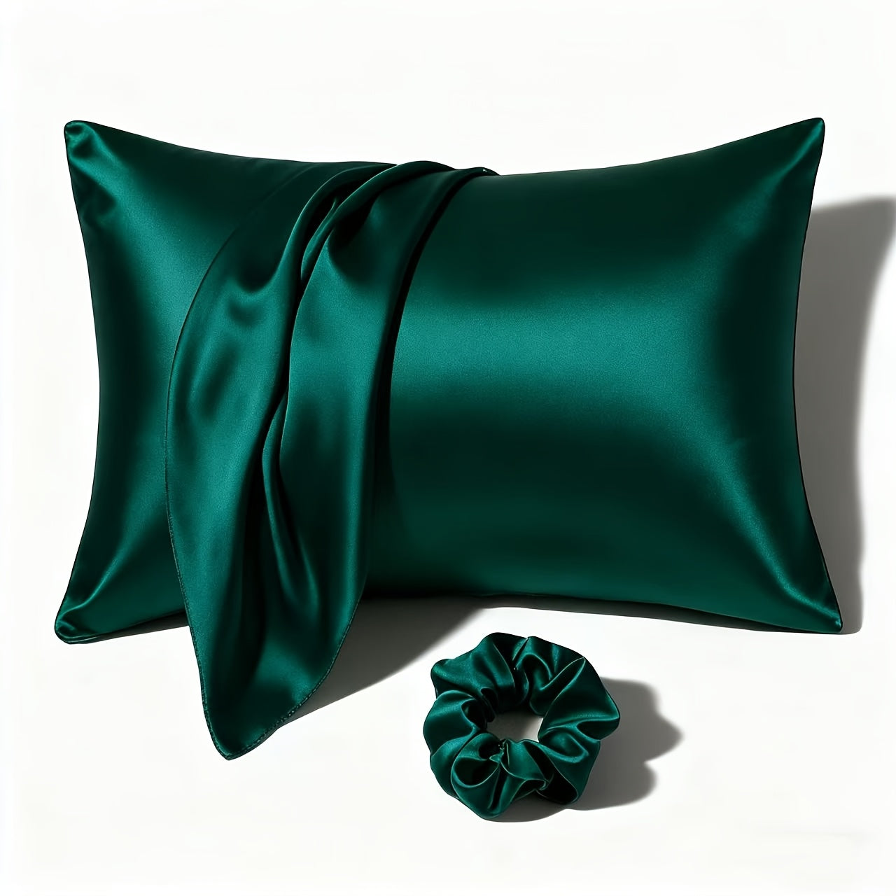 1 Satin Envelope Pillowcase + 1 Scrunchie | Elevate Home Decor, Perfect for Beauty Salons & Single-User Bedding, Polyester, Hand Wash Only