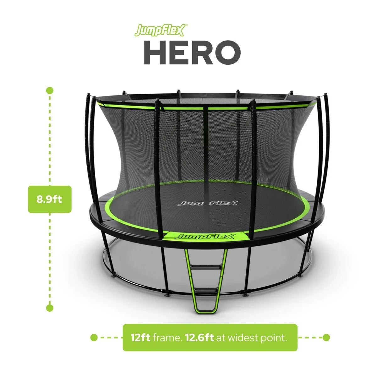 JumpFlex Hero Round Outdoor Backyard Trampoline