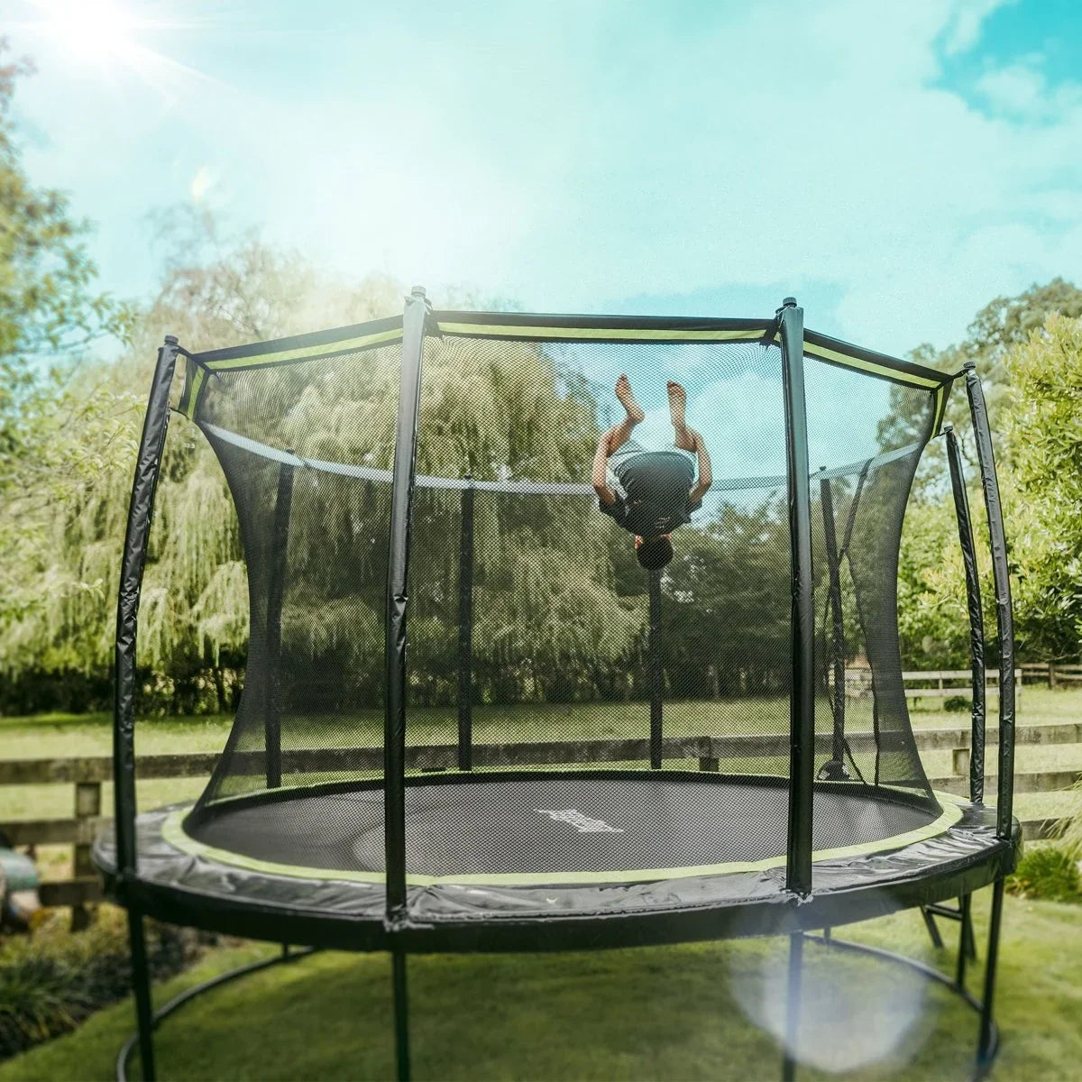 JumpFlex Hero Round Outdoor Backyard Trampoline