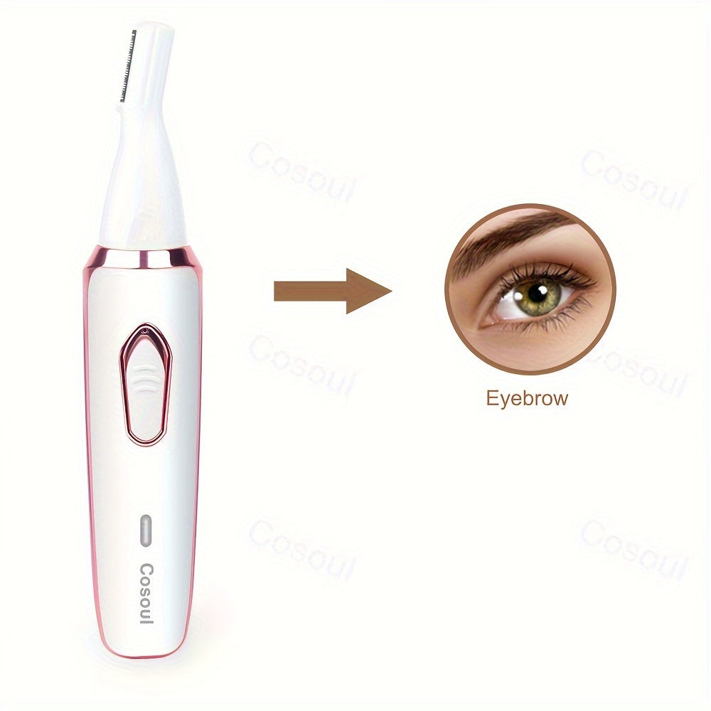 Cosoul 4-in-1 Electric Hair Remover for Women - Portable Manual & Voluminous Hair Removal, USB Rechargeable Battery, Face, Arms, Legs, Body - Painless & Portable Hair Removal Tool, Hair Remover Electric, Facial Hair Removal, Sleek Design, Versatile Hair T