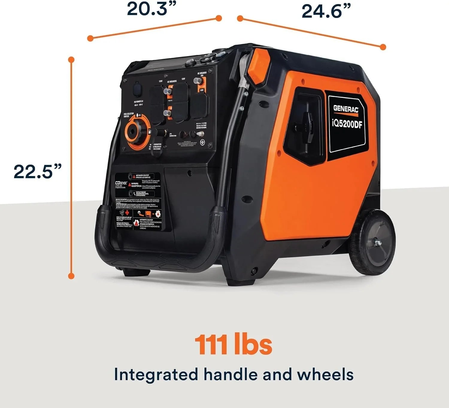 Generac iQ5200 5200W Dual Fuel Portable Inverter Generators.