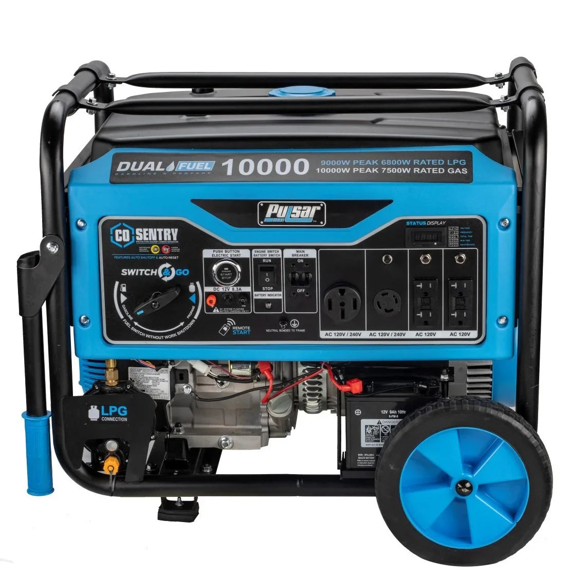 Pulsar 10,000 Watt Dual Fuels Portables Generator PG10000BRCO