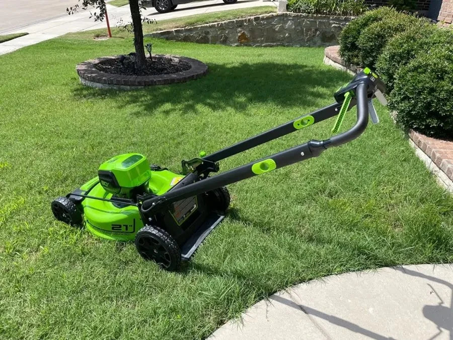 Greenworks 80V 21-Inch Self-Propelled Lawn Mowers.