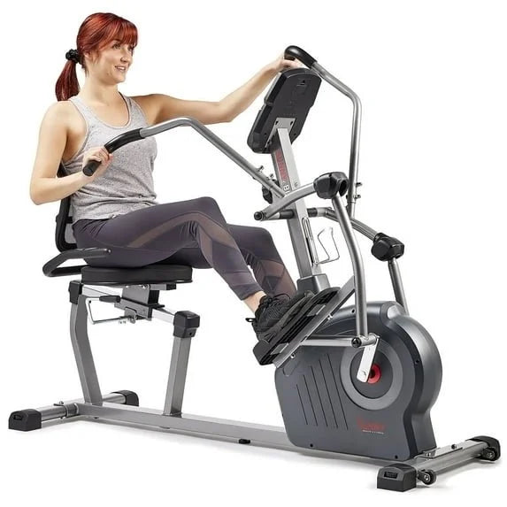 Sunny Health &amp; Fitness Comfy Recumbent Cross Trainer Recumbent Elliptical Bikes.