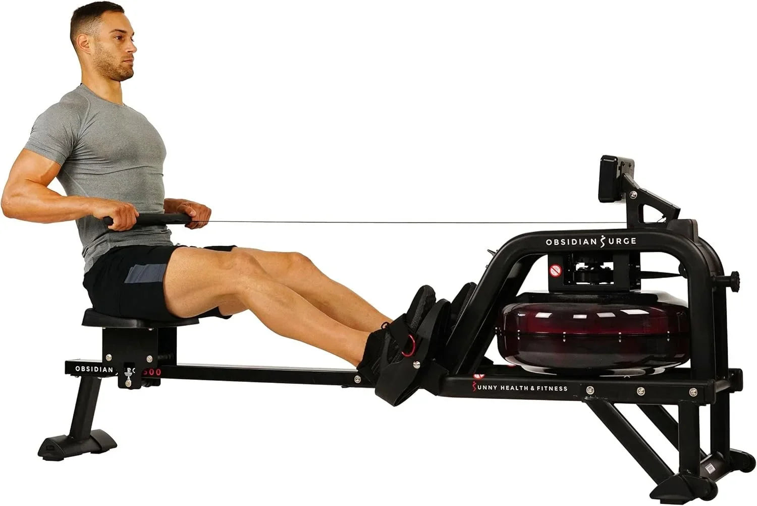 Sunny Health and Fitness Obsidian Surge Water Rowing Machines.