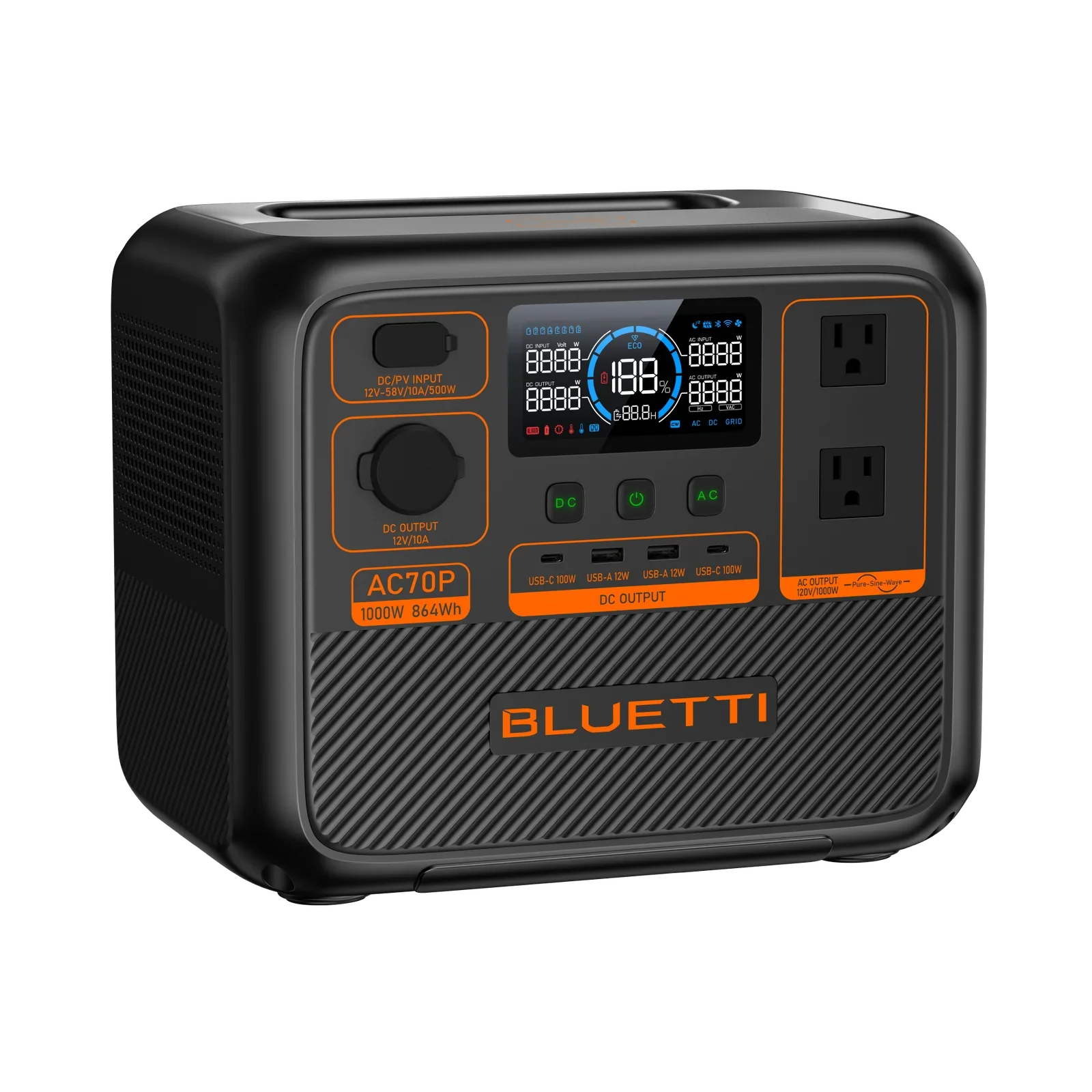 BLUETTI AC70P Portable Powers Stations | 1000W 864Wh
