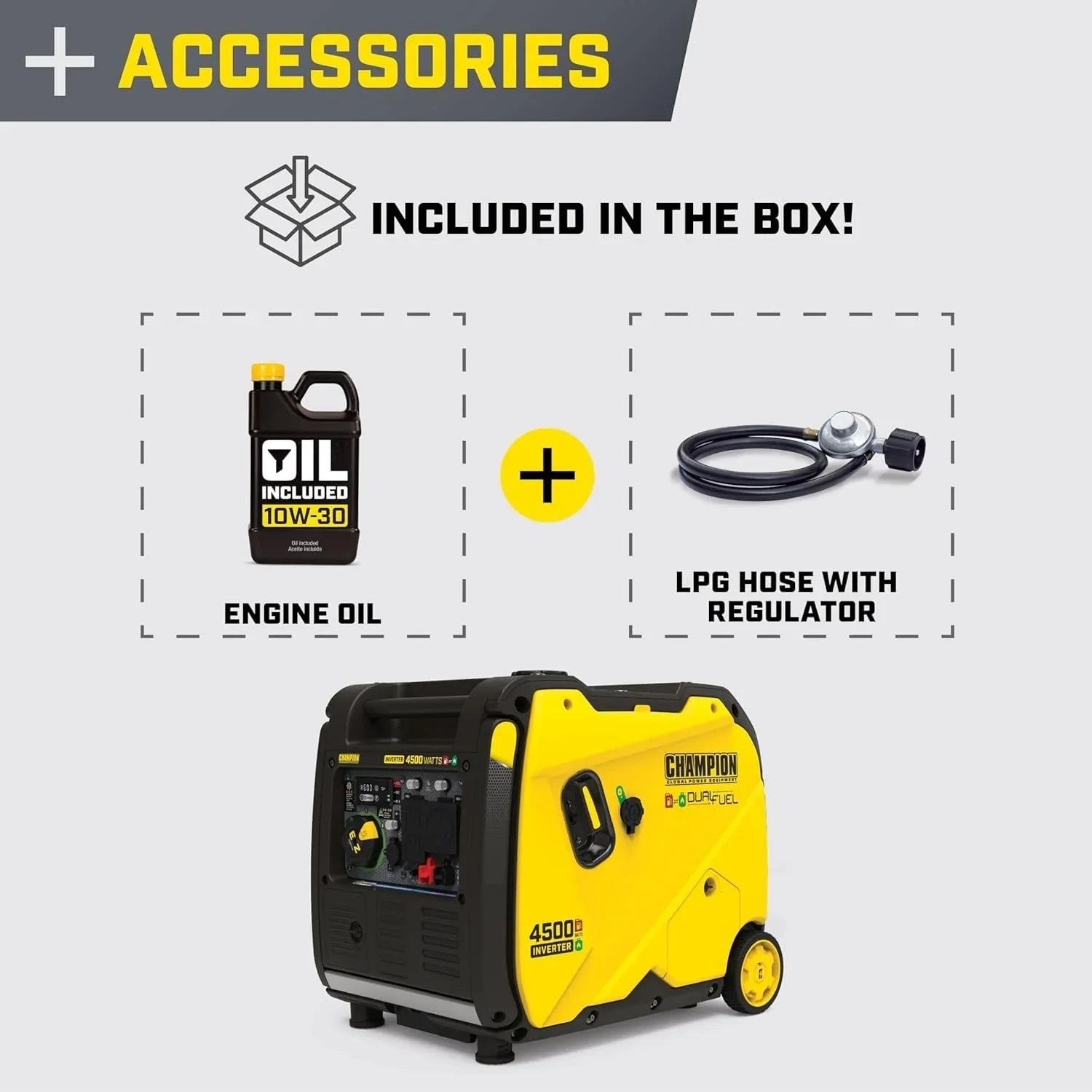 Champion 4,500-Watt Portable Dual Fuel Inverters Generators 200991