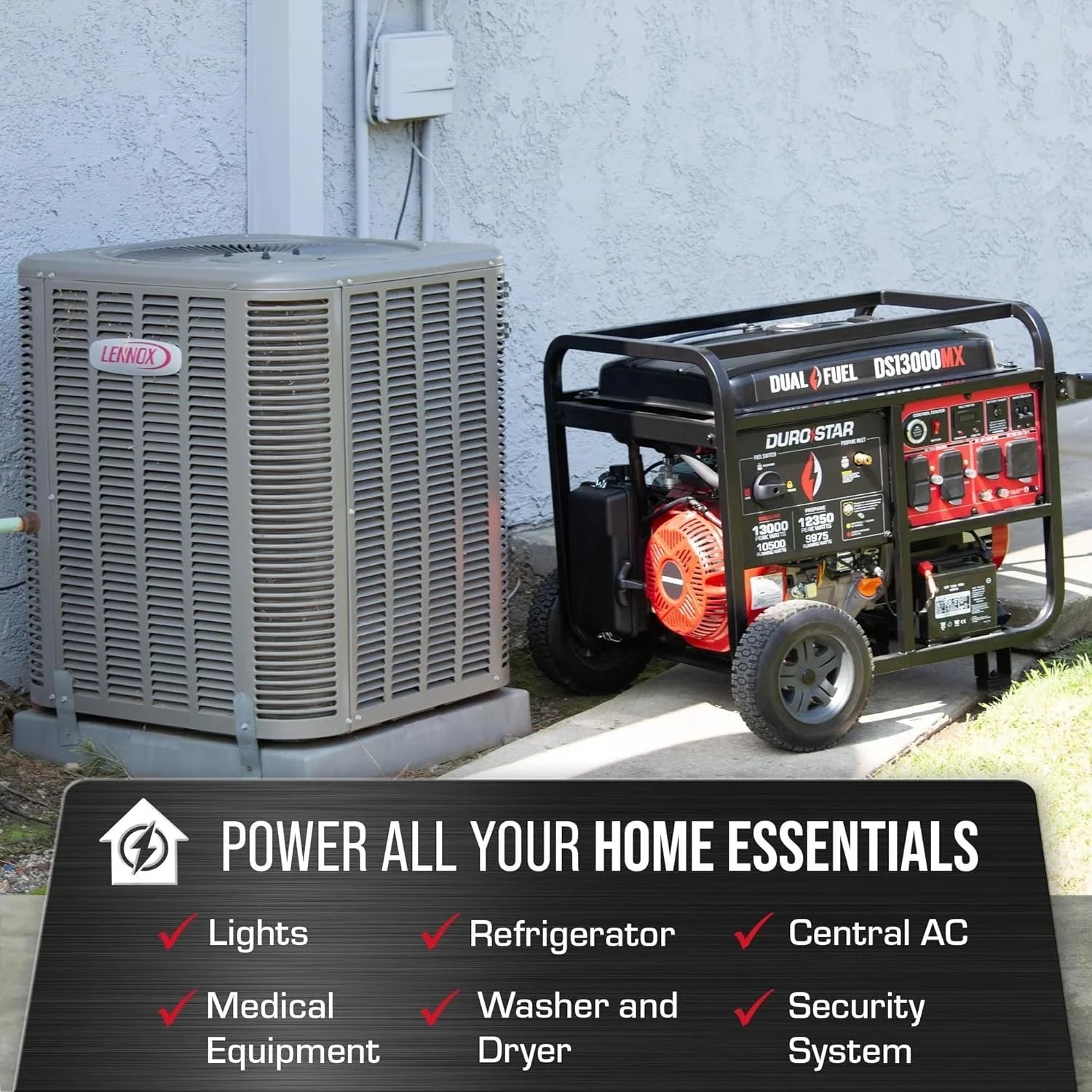 DuroMax DS13000MX Dual Fuel Portable Generators.