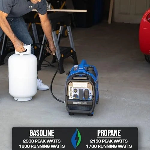 DuroMax XP2300iH 2,300-Watt Dual Fuel Portable Digital Inverter Generators – Gas &amp; Propane, RV &amp; Emergency Readys