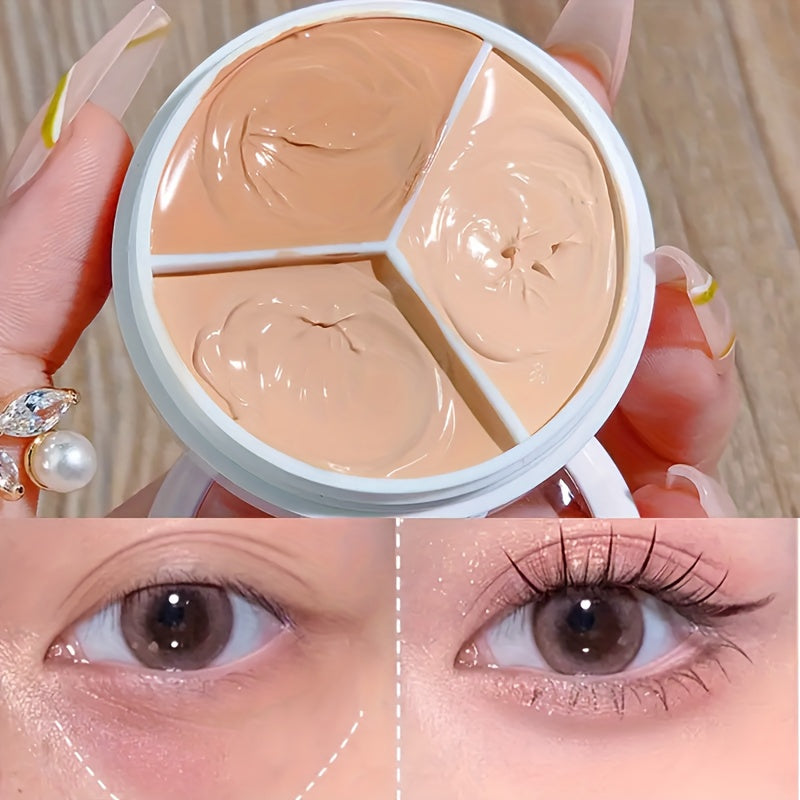 Concealer And Brush 2pcs Set, 3-Color Concealer Palette - Waterproof, Long-Lasting Coverage For, Redness, And Dark Circles - Beauty Makeup Tool