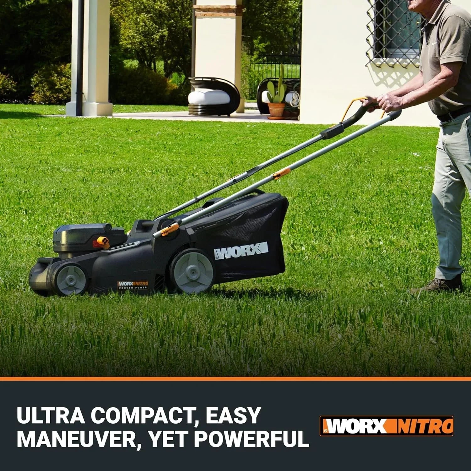 WORX Nitro 40V 16″ Cordless Lawn Mowers w/Brushless Motor 2.0 &amp; Intellicut.