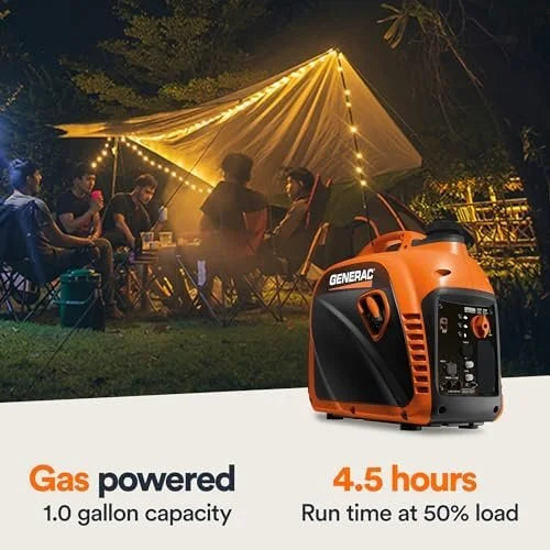 Generac 8251 GP2500i 2,500-Watt Gas Powered Portable Inverter Generator – Compact and Lightweight Design – Produces Clean, Stable Power – COsense Technologys – CARB Compliants – Orange/Black