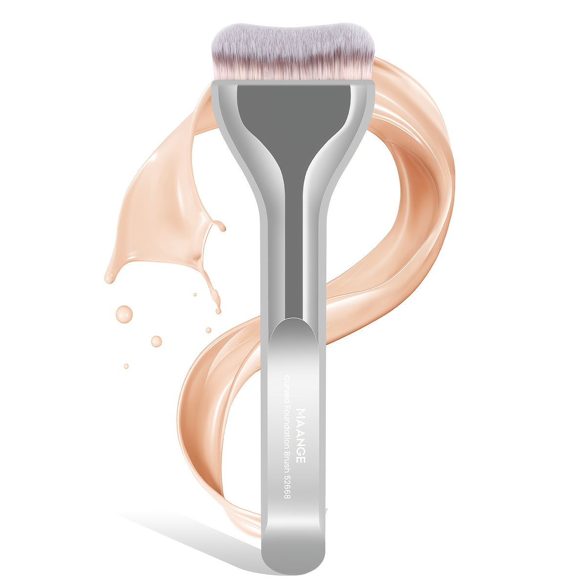 MAANGE Professional Foundation Brush - Soft Nylon Bristles, Elegant Brown Handle, for BB Cream, Liquid Foundation, Powder - Travel-Friendly Makeup Brush for Flawless Application - Ideal for Home, Salon, or Gift for Women - MAANGE Beauty Tools, Kabuki Make