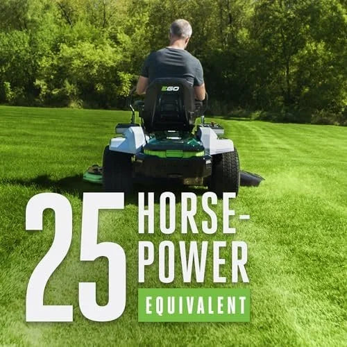 EGO Power+ Electric Riding Lawn Mower, 52″ Deck with Zero Turn Radius, Includes (6) 56V 12.0Ah Batteries and Chargers – ZT5207L