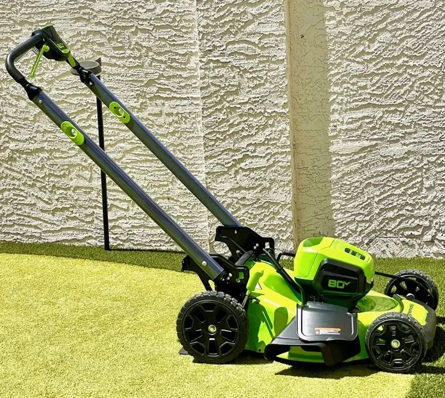 Greenworks 80V 21-Inch Self-Propelled Lawn Mowers.