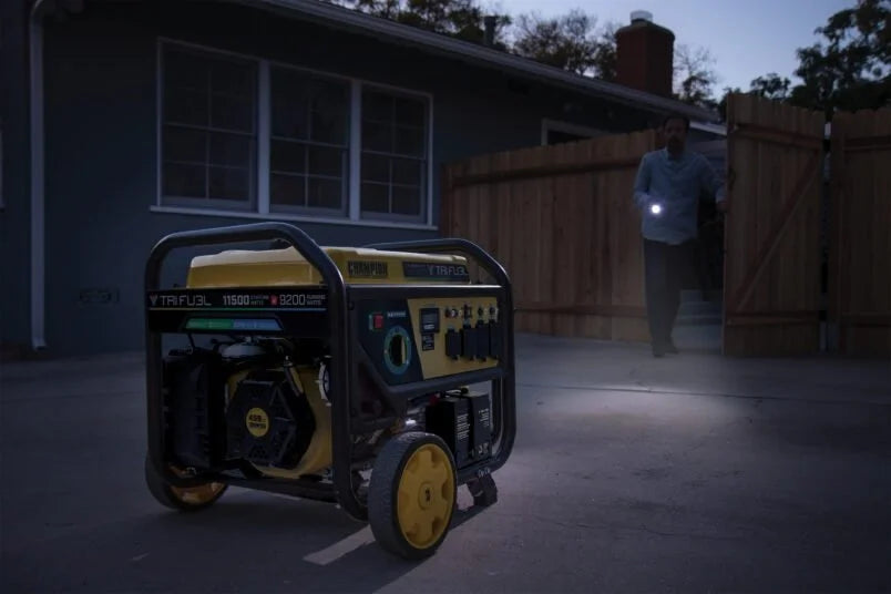 Champion 11,500/9,200-Watt Tri-Fuel Home Backup Portable Generators.