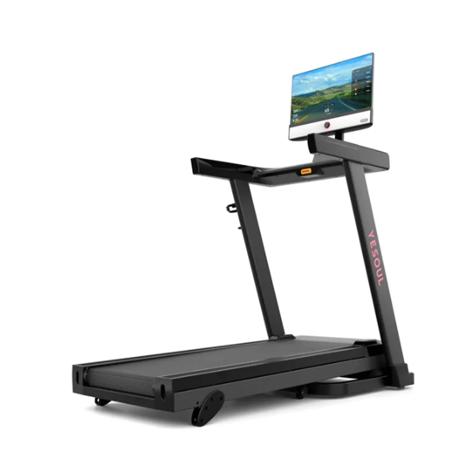 Yesoul T1M Plus Smart Folding Treadmill with 21.5 inch Touchscreen, Brushless Quiet Motor, 3-Level Incline, 9 Mph, App Sync &amp; Space-Saving Design for
