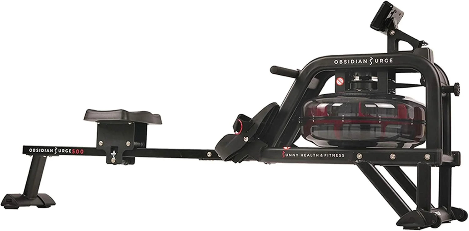 Sunny Health and Fitness Obsidian Surge Water Rowing Machines.