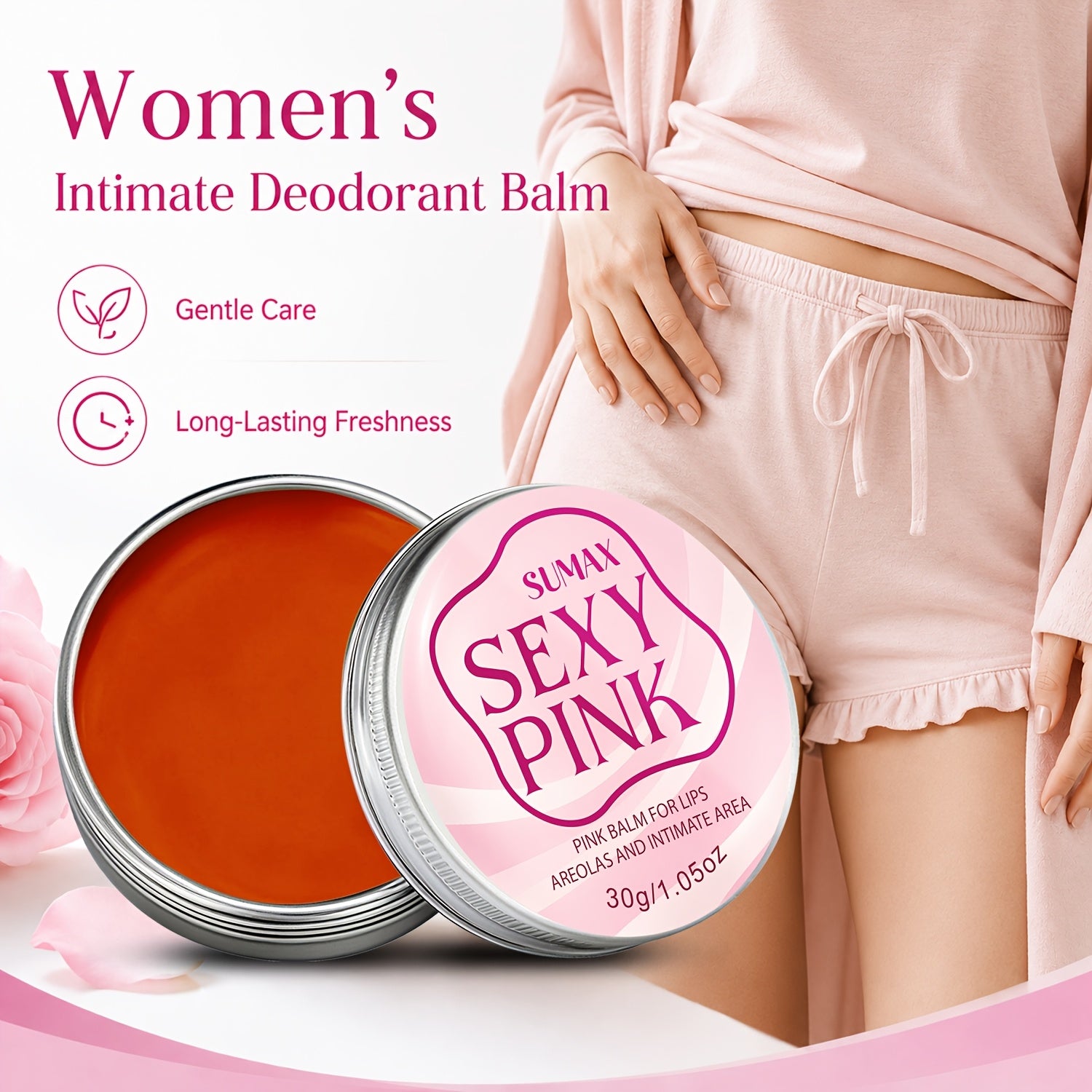 30g Women's Private Deodorant, Providing Long-lasting Freshness for 48 Hours, Eliminating Embarrassing Odors. Lightweight and Easily Absorbed, Suitable for Underarms and Private Areas. Moisturizing and Hydrating, with Gentle Ingredients.