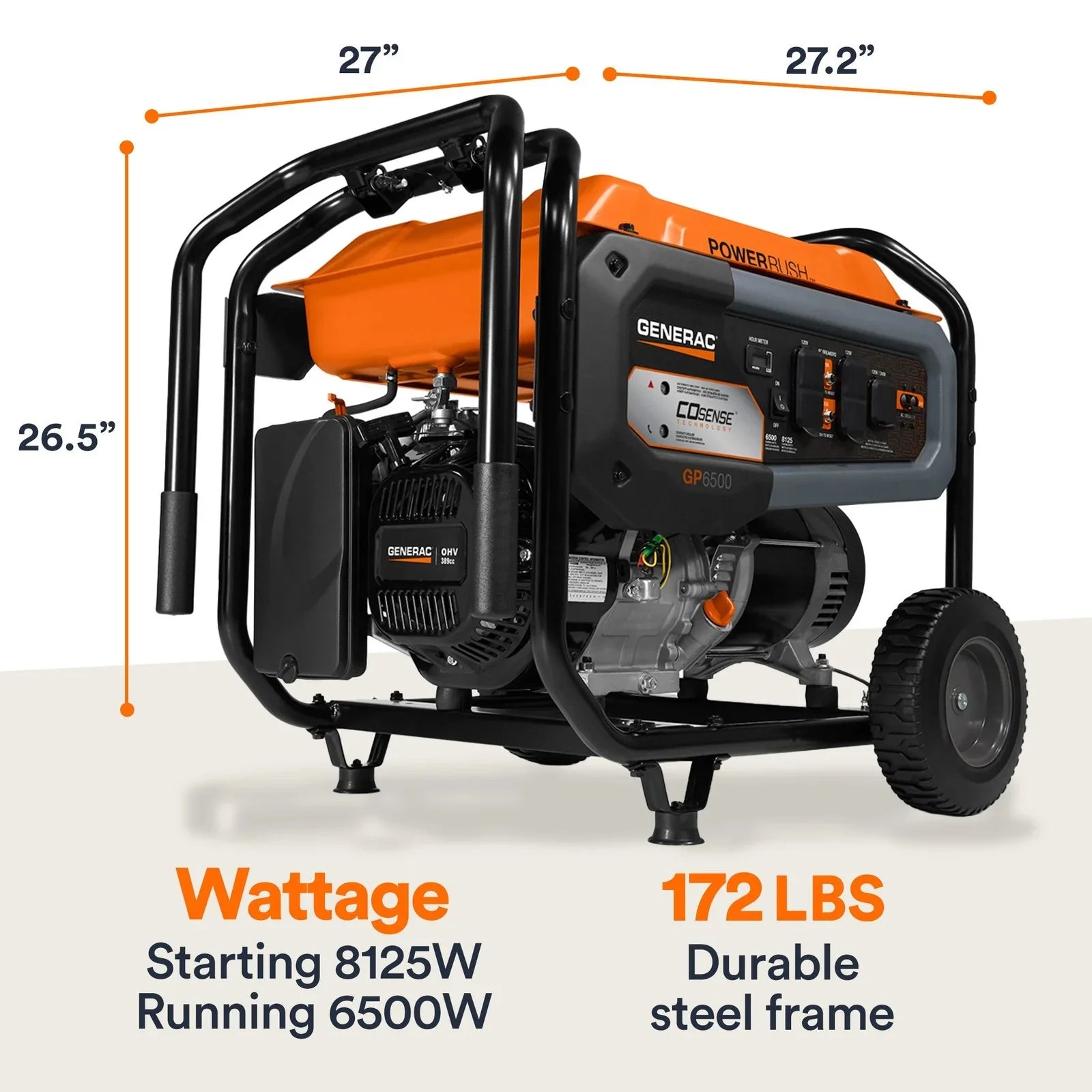 Generac 8125/6500 Watt Portable Generators.