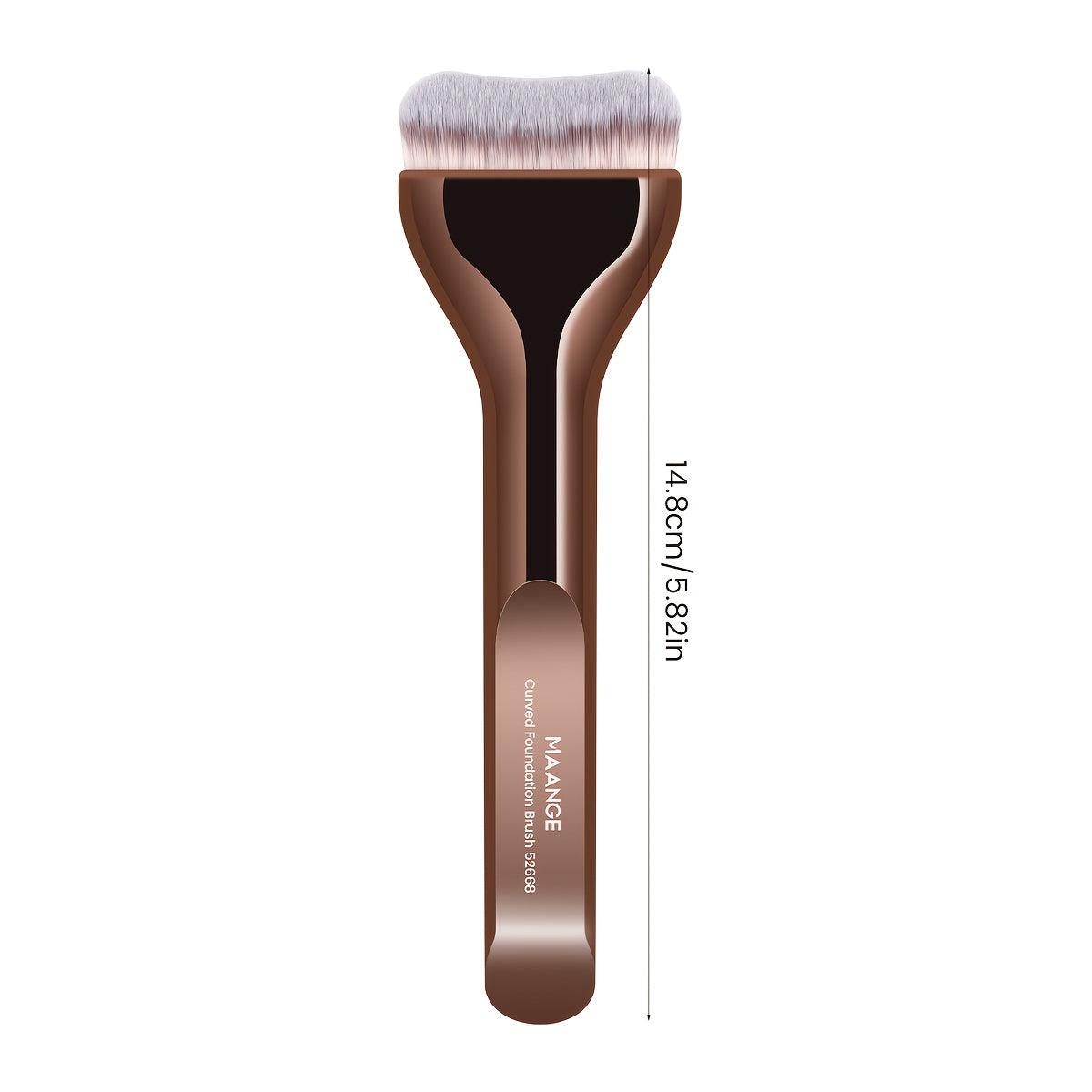 MAANGE Professional Foundation Brush - Soft Nylon Bristles, Elegant Brown Handle, for BB Cream, Liquid Foundation, Powder - Travel-Friendly Makeup Brush for Flawless Application - Ideal for Home, Salon, or Gift for Women - MAANGE Beauty Tools, Kabuki Make