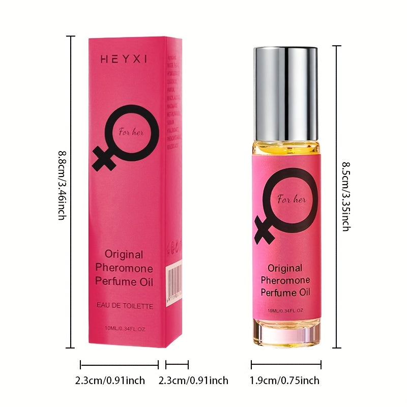 2pcs HEYXI Women's Pheromone Perfume Roll-On - Long-Lasting Suitable for Dating, Alcohol-Free Fruity Floral Perfume Oil with Pheromone, Discreet Roll-On Applicator for Daily Use, Parties & Romantic Gifts