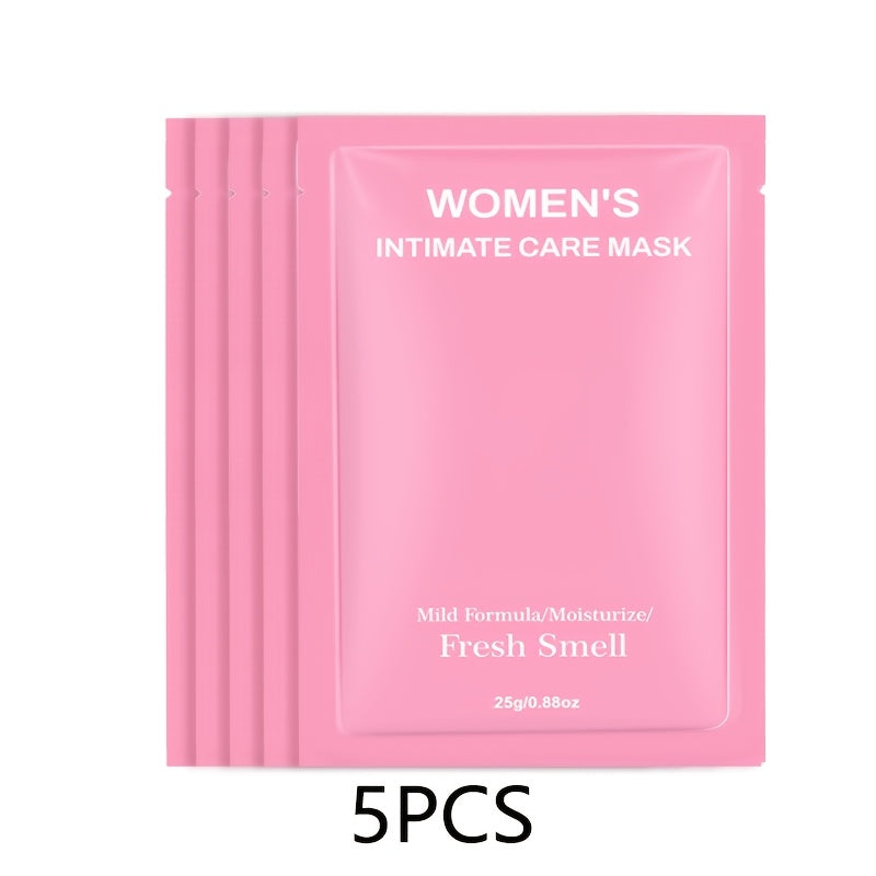 5pcs Women's Intimate Care Mask, Contains Various Plant Extracts, T-zone Mask, Moisturizing, Even Light Beige, Fresh Smell, Suitable for All Skin Types.