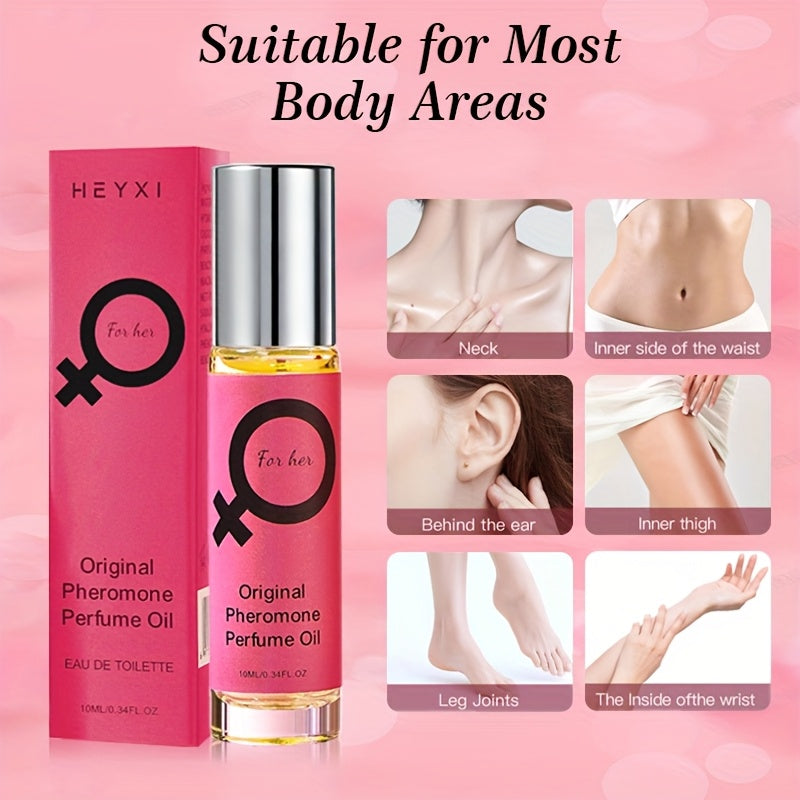 2pcs HEYXI Women's Pheromone Perfume Roll-On - Long-Lasting Suitable for Dating, Alcohol-Free Fruity Floral Perfume Oil with Pheromone, Discreet Roll-On Applicator for Daily Use, Parties & Romantic Gifts