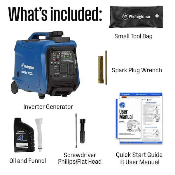 4,000-Watt Gas Powered Portable Inverter Generator with Recoil Start, LED Data Centers.