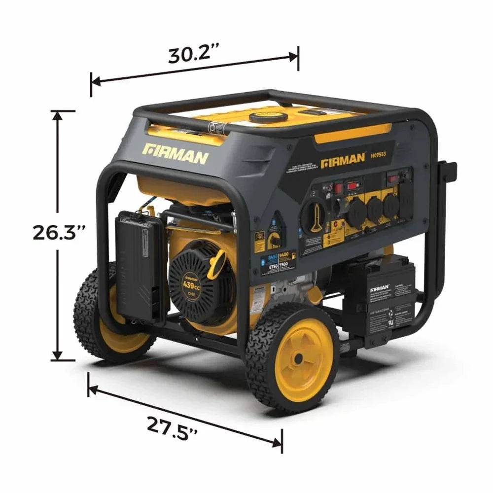 Firman H07553 7500W/9400W Dual Fuel Portable Generators.