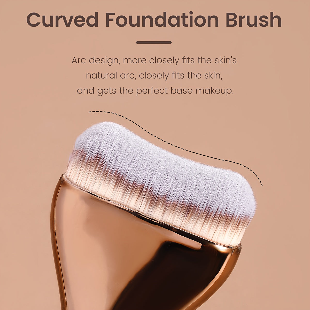 MAANGE Professional Foundation Brush - Soft Nylon Bristles, Elegant Brown Handle, for BB Cream, Liquid Foundation, Powder - Travel-Friendly Makeup Brush for Flawless Application - Ideal for Home, Salon, or Gift for Women - MAANGE Beauty Tools, Kabuki Make