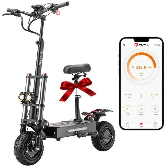 M YUME SCOOTER Y11+ Dual Motors 6000W 50 Miles Long Range and 50 mph Fastests Electric Scooters for Adults