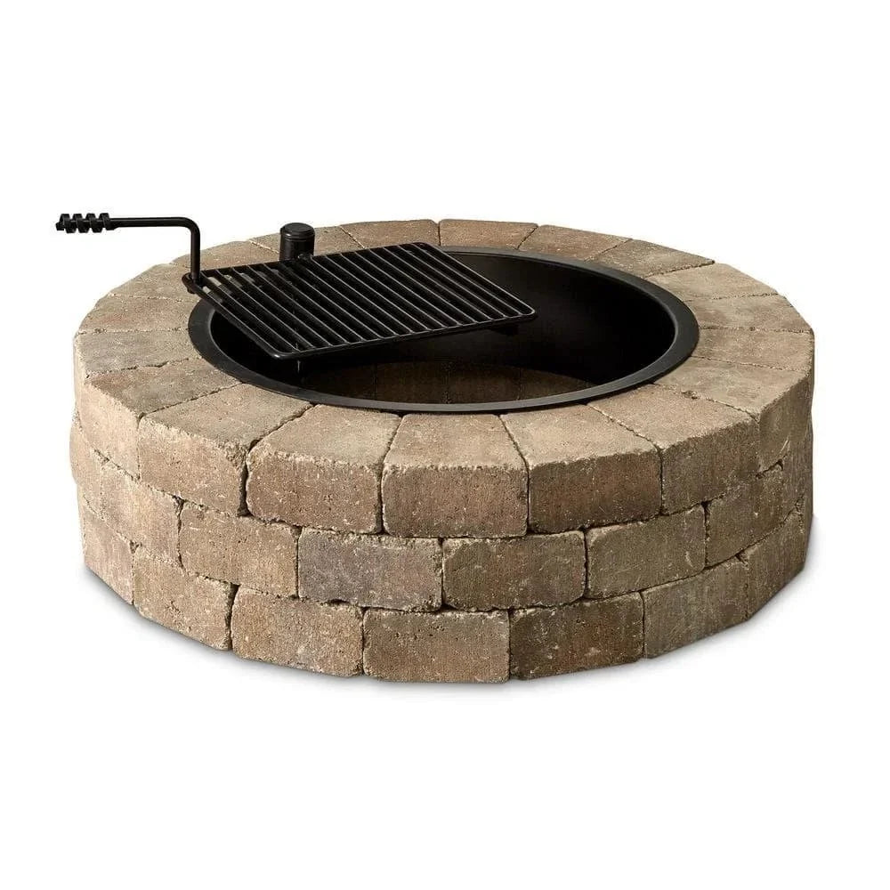Necessories Wood Burning Fire Pit Kit 48″ w/ Cooking Grate, Concretes in Santa Fes