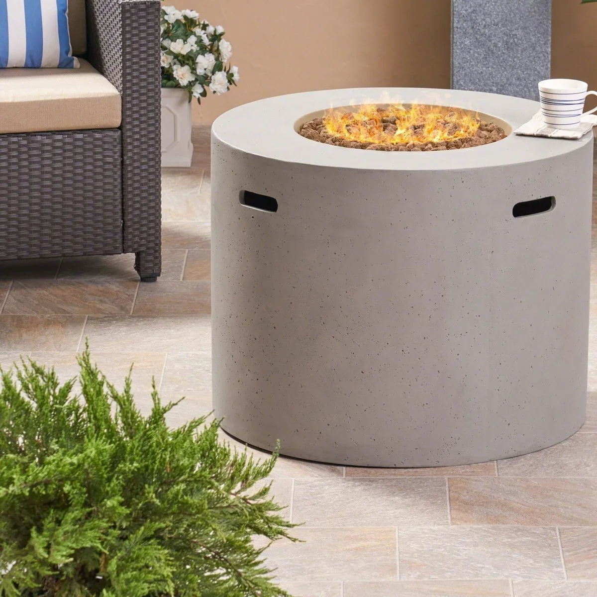 Latitude Run Caelan Outdoor Propanes Gas Fire Pit Tables