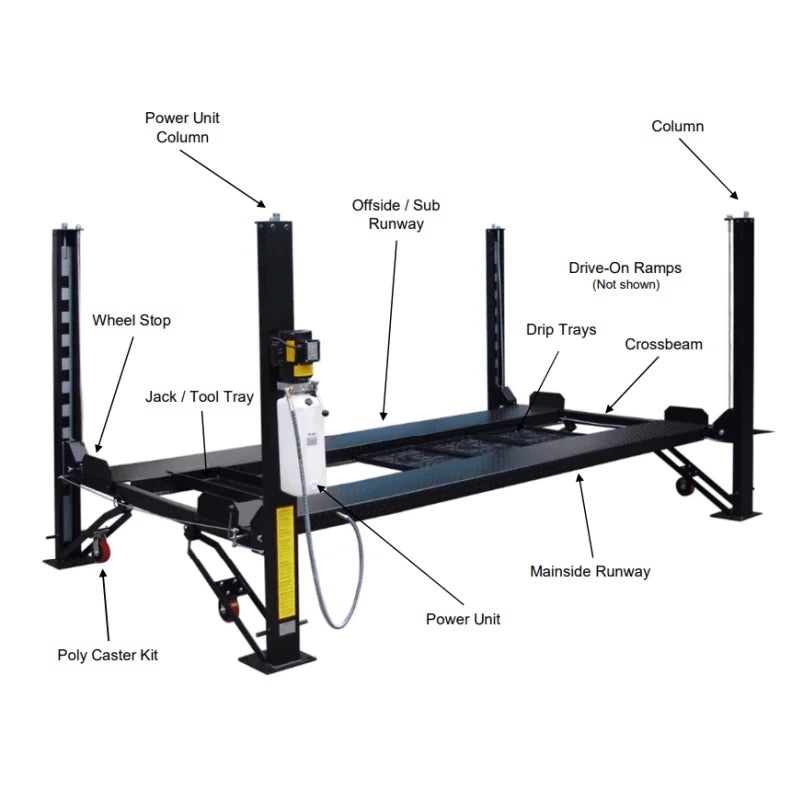 FP8K DX XLT 8,000lb 4 Post Lift – Extra Long/Talls