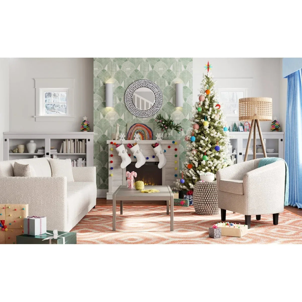 Alaya Wall Mounted Electric Fireplace Sands &amp; Stable Finishs