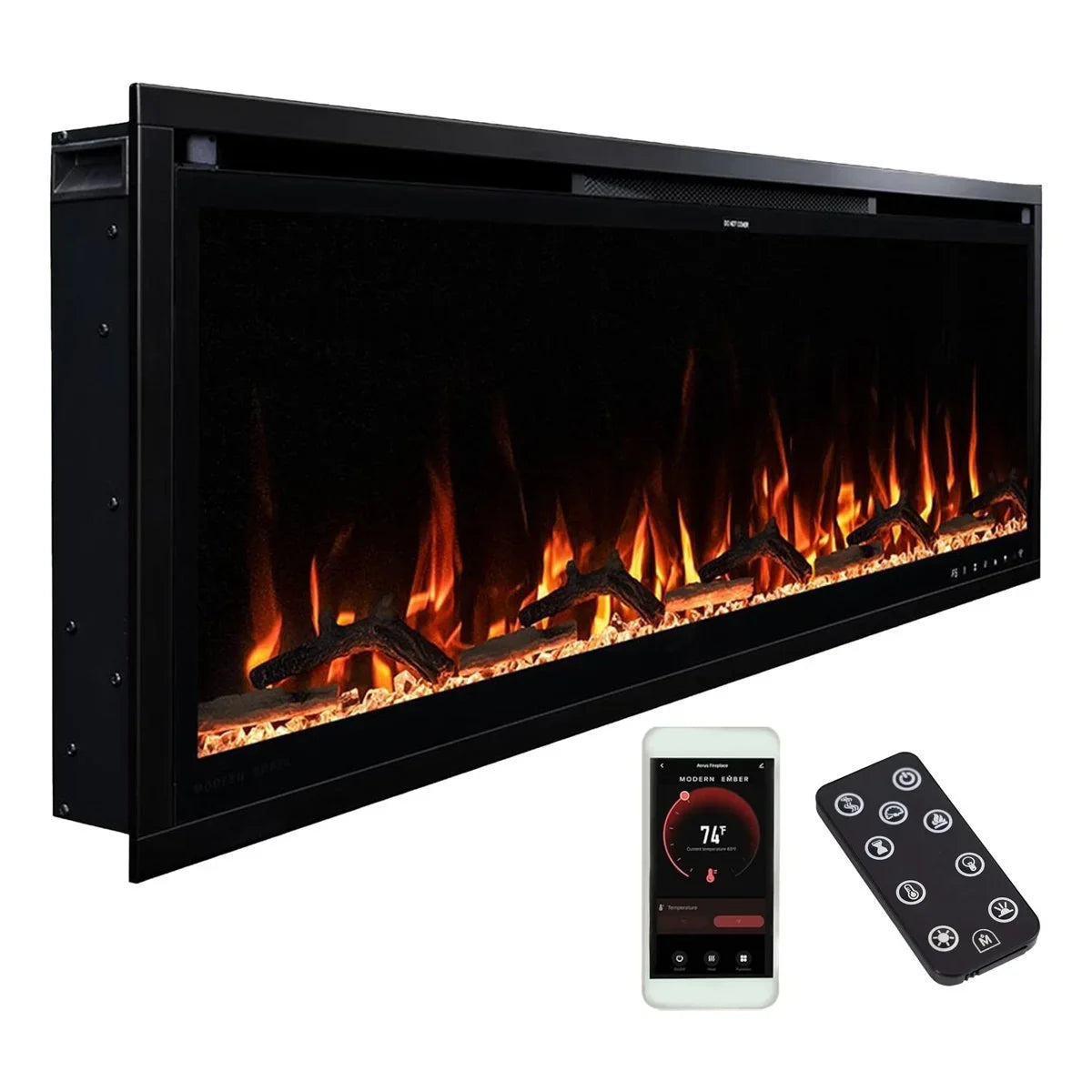 Modern Ember Aerus 50-in Smart Linears Electric Fireplaces