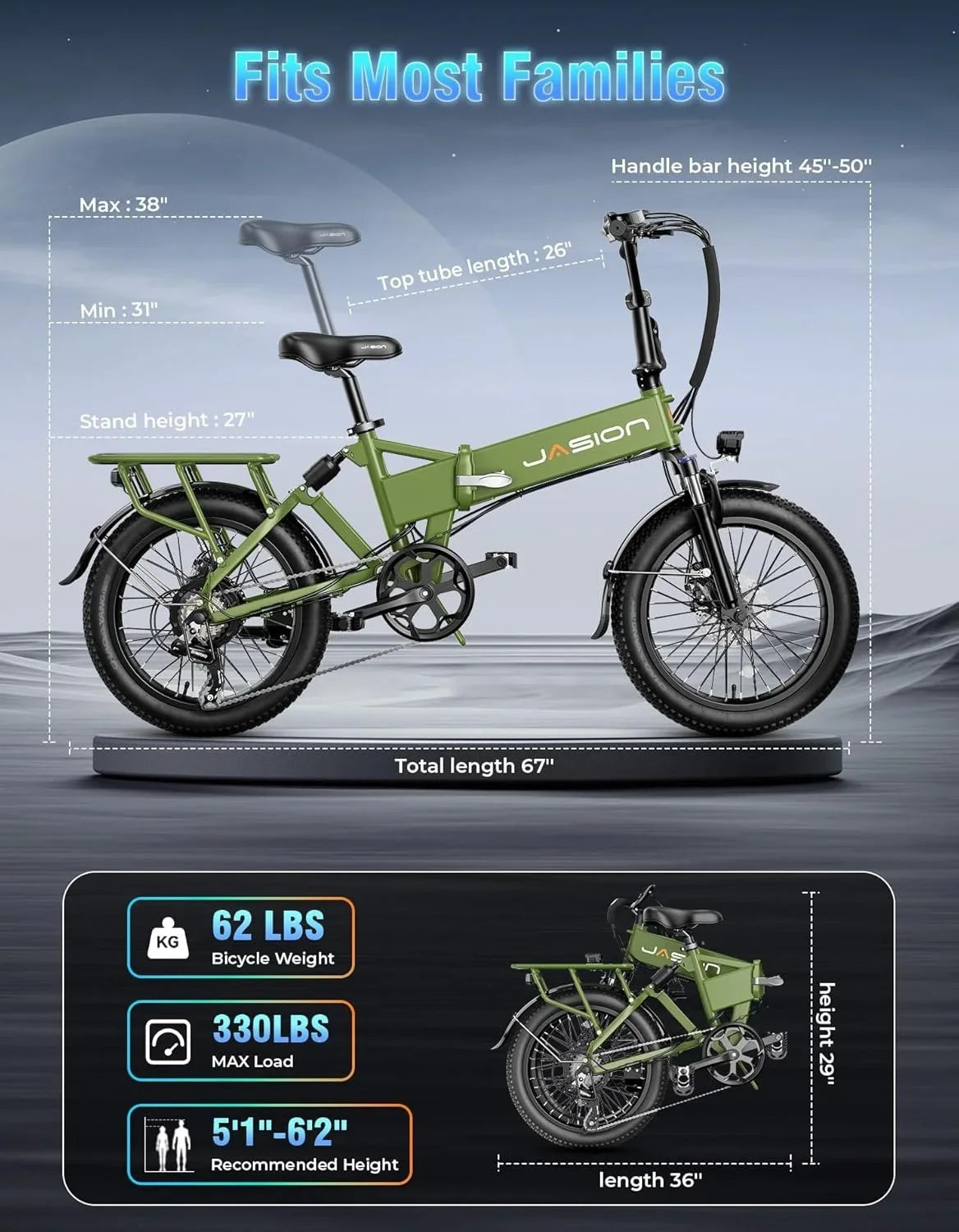 Jasion EB7 2.0 All Terrain Electric Bikes.