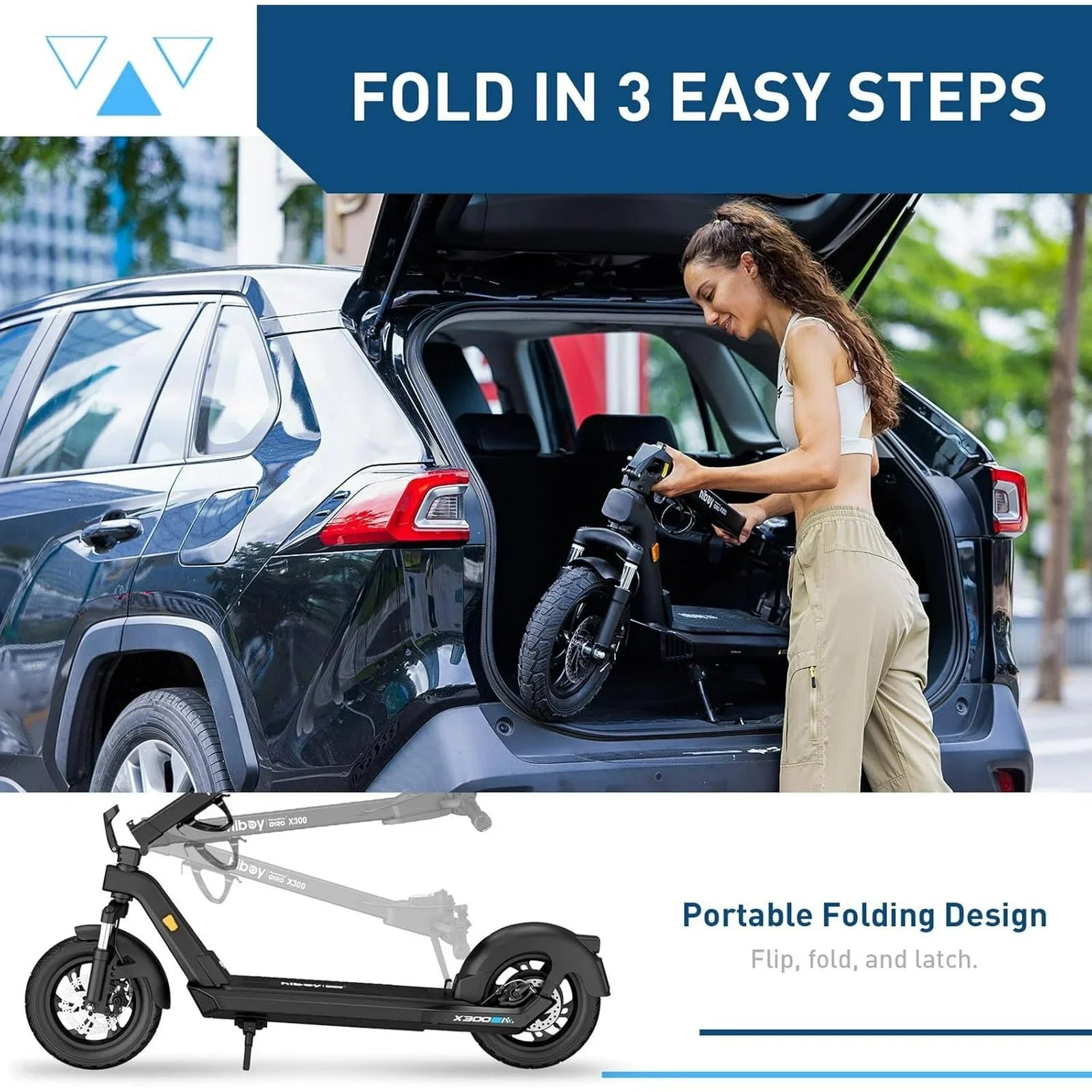 Hiboy X300 Electric Scooter, 700W Peak Motor, 12″ Pneumatic Tires, 23 Mph &amp; 38 Miles Range, Foldings Commuter Electrics Scooter for Adults